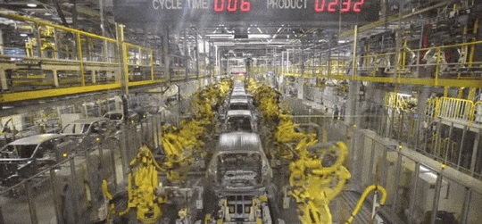 Fabrica robótica de automóviles: Gifs de industria